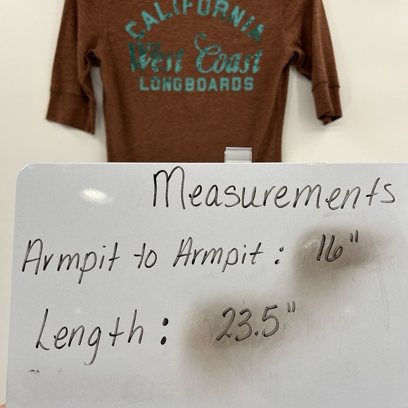 Hollister Womens Y2K Deep V Neck Top Size Medium Brown Pocket Retro 2000s Pocket - Picture 5 of 5